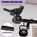 Curtain Rods 18 to 45 Inches Vintage Oil Bronze Curtain Rods for Windows Adjustable Drapery Rod with Bird Finials Heavy Duty Brown Curtains Rod for Kitchen Window Living Room