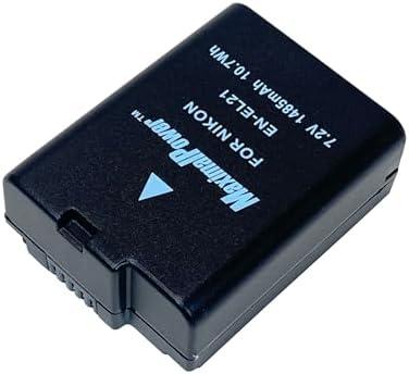 Pack of 2, MaximalPower Replacement Battery for Nikon EN-EL21 - Lithium-ion 1485 Battery Compatible with Nikon 1 V2 Camera Model (Black)