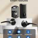 Veise Keyless Entry Door Lock with 2 Lever Handles - Electronic Keypad Deadbolt, Easy Installation Digital Smart Front Door Lock Set, Matte Black