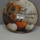 dvhdajed Fall Pumpkin Round Wall Art Decor, Vintage Fall Pumpkin Decor, Pumpkins Framed Canvas Art, Vintage Halloween Thanksgiving Wall Hanging Decorative for Living Room Gallery Bedroom, 10x10In