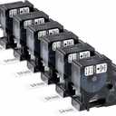 6-Pack Compatible Dymo D1 Label Tape 19mm 45803 45803s S0720830 Label Maker Refills, Black on White, 3/4 Inch x 23 Ft(7m), for Dymo LabelManager 360D 420P 450D 500TS 450 Duo Label Maker