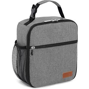 Femuar Lunch Box for Men Women Adults Small Lunch Bag for Office Work Picnic - Reusable Portable Lunchbox, Grey (Gray)