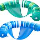 Sloosh Inflatable Pool Floats Chairs Adults, 2 Packs Floating Noodle Chair with Stripes Design Soft Fabric Covered with Sling for Swimming Pool Water Chair Pool Lounger Party Floaties (Dark BlueDark Green)