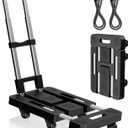 Folding Hand Truck,Foldable Dolly Cart With Wheels,500LB Heavy Duty Luggage Cart,6-wheel convenient Hand Truck,2 fixing ropes & 1 extra big storage bag Suitable for luggage,travel,moving(Black)