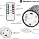 Flameless Candles with Remote, Battery Operated Flickering Flameless Candles, Pack of 8 Black LED Candles with Timer, 4 Pillars Candles and 4 Votives Candles Set for Wedding, Holiday, Party