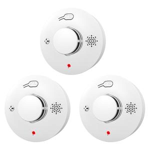 WARROXIDE Smoke Detector, Fire Alarms for Home, Battery Powered Photoelectric Smoke Alarm with Test/Mute Button (Not Include Batteries),3 PCS