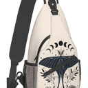 Moon Moth Sling Bag For Men Women Shoulder Backpack Chest Bags Crossbody Daypack For Hiking Camping Outdoor Trip