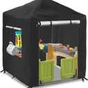 Outdoor Kids Playhouse Cover,600D Heavy Duty Waterproof Play House Covers,56" W x 56" D x 60" H,Suitable for All Around Playtime Patio with Canopy Playset -Black