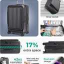 BAGSMART Top Opening Carry On Luggage 22x14x9 Airline Approved with TSA Lock, Expandable 20 Inch Deep Compartment Hard Shell Suitcases with Double Spinner Wheels, Black