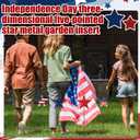 Pickmesh 6 Pcs 12" H 4th of July Outdoor Decor Patriotic Metal Yard Sign Star Red White Blue Garden Stake USA Flag American Yard Sign for Memorial Day Independence Day Decoration