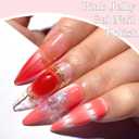 Senvenski Jelly Pink Gel Nail Polish Kit - Nude Pink Translucent Colors with Milky Sheer Finish | Vegan UV/LED Nail Art Kit Gift for Women Manicure Salon DIY(CS2-014)