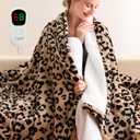 Homemate Electric Heated Blanket Twin Size - 62"x84" Heating Blanket Twin Size 1/2/4/6/8 Hours Auto-Off 10 Heat Level Over-Heat Protection Flannel Sherpa ETL Certification