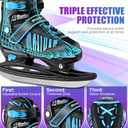 Sitanflex Adjustable Ice Skates for Kids Girls Boys, Kids Ice Hockey Skates for Beginners Ages 4-12, Toddler Ice Skating Shoes with Safety Ankle Support and Soft Padding for Outdoor & Rink, Blue
