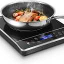 Portable Induction Cooktop Burner, 1800W Induction Hot Plate with LCD Touch, 20 Cooking Modes & 3-Hour Timer, Child Safety Lock & Auto Shutoff, ETL Certified Electric Stove for Home, Dorm, RV