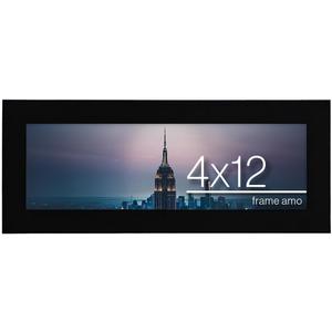 Frame Amo 4x12 Black Modern Picture Frame, 1 inch Border, Acrylic Front, for Wall or Table