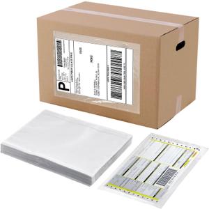 RyhamPaper Packing List Envelopes, Clear 6 x 9 Self Adhesive Shipping Labels Envelope Pouches (200 PCS)