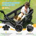 ELEMARA Foldable Wagon Stroller, Stroller Wagon for 2 Kids, Premium All Terrain Wagon for Kids with Removable Canopy, Adjustable Push/Pull Handle, Harnesses, Large Storage Bag, Black