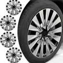 Hubcaps Wheel Cover for 2020-2024 Model Y 19 inch 4PCS ABS Rim Protect Wheel Covers Replacement Compatible with Model Y Accessories(Black Sliver)