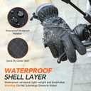 Winter Gloves Waterproof Windproof for Mens Women, Thermal Warm for Cold Weather, Grip Snow for Touch Screen Skiing Cycling Running Driving Snowboarding Fishing Outdoor (X-Small, Black)