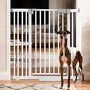 41" Extra Tall Dog/Pet Gate gate for Indoor,Heavy Duty Pressure Mount Baby Gate with Auto-Close & Walk Through,Adjustable Width 30-49.2 Inches, for Stairs, Doorways, Kitchen, White
