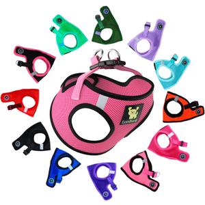 EcoBark XS Dog Harness - Step in Toy Breed Dog Harnesses - Extra Small Eco-Friendly Body Halter Vest - Reflective Tiny Soft Mesh (Bubblegum Pink, XS)