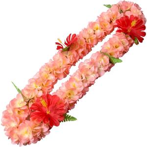 1PCS Luxury Necklaces Hawaiian Leis Tropical Flower Lei Graduation Hawaiian Lei Summer Beach Garland Thick Hawaii Luau Party Favors Decor Holiday Wedding Birthday Party Supplies (12, Hawaiian Leis)