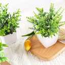 4 x Der Rose 4 Pack Fake Plants Mini Artificial Greenery Potted Plants for Home Decor Indoor Office Table Room Farmhouse