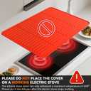 2 x Silicone Stove Top Covers for Electric Stove -28x20 inches Heavy Duty Waterproof Glass Cooktop Protector, Silicone Mats for Kitchen Counter Oven Top Cover Dish Drying Mat