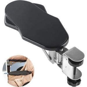 Arm Rest for Desk, Ergonomic Foldable Elbow Rest for Computer Desk, Adjustable Rotating Desk Extender Tray, Mouse Arm Bracket for Couch Keyboards Office Chair Car Massage Table (Black)