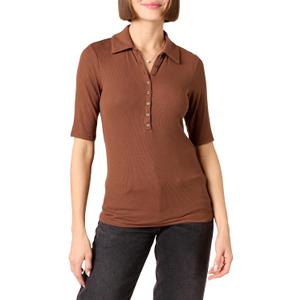 Amazon Essentials womens Fine Rib Polo Shirt  (3XL, Chocolate)