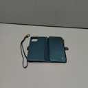 Defencase for iPhoneCase Wallet with RFID Blocking Card Holder for Women and Men, Fashion PU Leather Magnetic Snap Flip Zipper Strap Wallet Phone Case Dark Blue