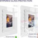 8x10 Wavy Picture Frame with Mat for 5x7, Real Glass and Wooden Frame - Tabletop or Wall Hanging Photo Frame(1 Pack, White)