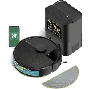 iRobot Roomba 104 2in1 Vacuum & Mop Robot - Self-Empties for 75 Days, Intense Power-Lifting Suction, Vacuums All Floors, Ideal for Pet Hair, LiDAR Smart Navigation Mapping, Mops Hard Floors