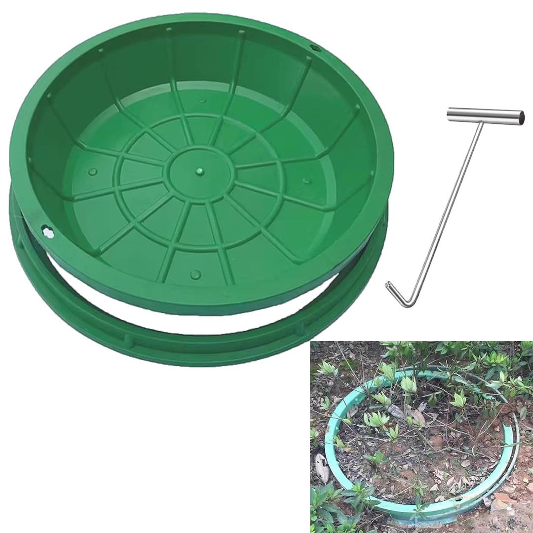 24 in Invisible Septic Tank Lid Covers Anti-Trip Resin Grass Manhole Cover