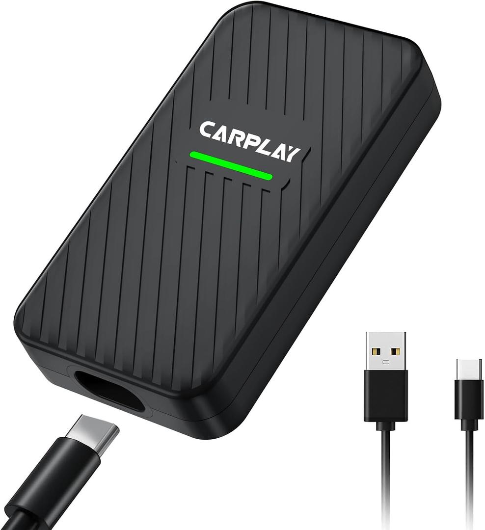 Wireless CarPlay Adapter for iPhone - Plug & Play Convert Factory Wired to Wireless CarPlay Dongle Cars for Apple iOS Device, Support Online Upgrade Wide Compatibility for Cars from 2017