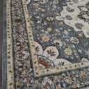 10x12 Washable Area Rug for Living Room - Non-Slip Vintage Rugs Green Blue