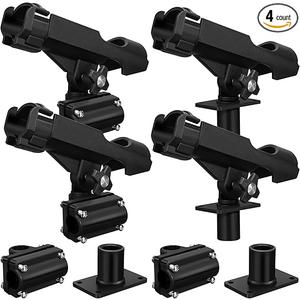 Liliful 4 Pcs Fishing Rod Holder for Boat Adjustable Kayak Swivel Fishing Pole Holders Accessories, Black
