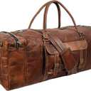 Leather Duffel Bag Large 32 Inch Single Pocket | Travel Tote Carryon Bag Gym Sports Weekender Overnight | Duffle Bag For Men and Women