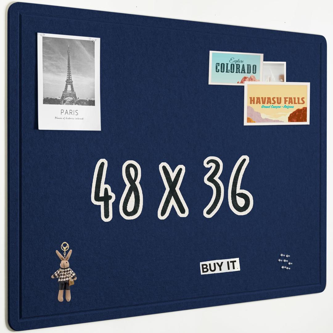 AKTOP Foldable Felt Bulletin Board for Wall, 24x36 inches, Blue