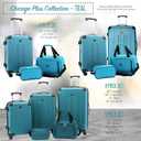 Travelers Club Chicago Hardside Expandable Spinner Luggage, Teal, 5 Piece Set