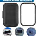 Frameless RV Window, 30" W x 20" H Tinted RV Window with Net Screen and Trim Ring, Suitable for 1-1/2" or 1-7/8" Walls, DOT Approved