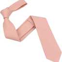 Mens Solid Linen Ties - Slim Pattern Necktie for Men Wedding Groomsmen (Standard 58 ", Ballet Pink)