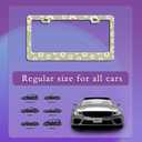 TUBAMQ Vintage Daisy License Plate Frames,Floral Flowers License Plate Frame Decorative Aluminum Car Tag Stainless Metal License Plate Holder Auto Accessories 2 Holes US Standard 12Inchx6Inch LPF-03