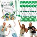 Geelin 12 Sets Swing Pacifier Baby Shower Games Funny Gender Reveal Games, Include 1 Wooden Sign and 12 Plastic Pacifiers for Bridal Baby Shower Gender Reveal Party Women Men(Jungle Animals,Green)