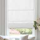 Roman Shades, 70% Blackout Cordless Pull Down Roman Blinds with Lining, Thermal Insulation for Living Dining Room Home Office Window Treatment, Light Filtering White Customize Size