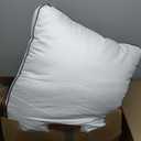 Serta Hotel Collection Bed Pillows King Size Set of 2, 400 Thread Count 100% Cotton Cover, Medium Support Gusseted Down Alternative Pillow for Back, Stomach or Side Sleepers, 18" x 34", White