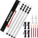 HIKEMAN Tent Poles Camping Poles for Tarp Awning Canopy Porch Sun Sails Tarpaulin Headroom Aluminum Adjustable Telescoping ((4 pieces) silver)