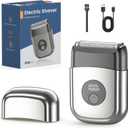 Electric Razor for Men, Foil Shavers Beard Trimmer for Men, Mini Face Shaver for Men, Cordless Travel Body Hair Shaver for Facial, Neck (Grey)