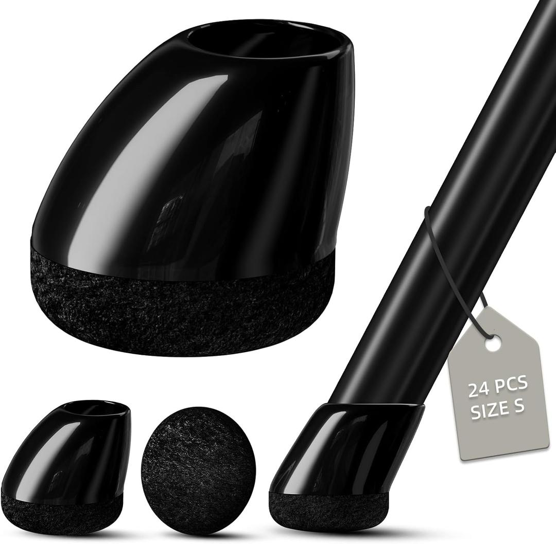 24 Pcs Chair Leg Floor Protectors, Round Silicone Felt Caps for Angled Chair Legs, Noise Reducing Furniture Pads for Hardwood Floors, Scratch Protection Leg CoversFit 0.59"-0.83"