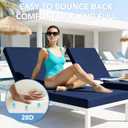 L'AGRATY Outdoor Lounge Chaise Cushion: 72x21x3 Inch Waterproof Lounge Chair Cushion for Outdoor Furniture with Fade Resistant Removable Cover - Patio Lounge Cushion for Pool Lawn Deck(Navyblue 2Pcs)